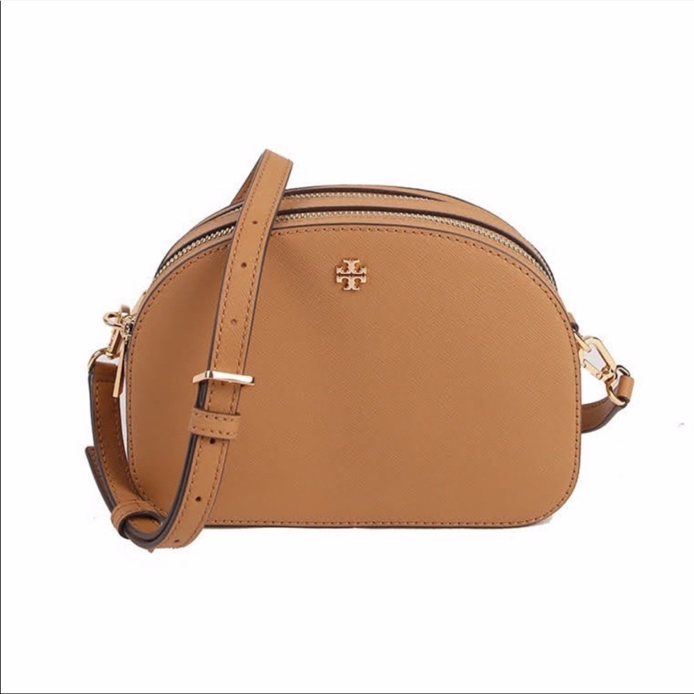Tory Burch Emerson Camera Bag in Cardamom Adjustable Strap Gold Hardware EUC!